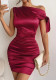 Women Slash Shoulder Irregular Dress