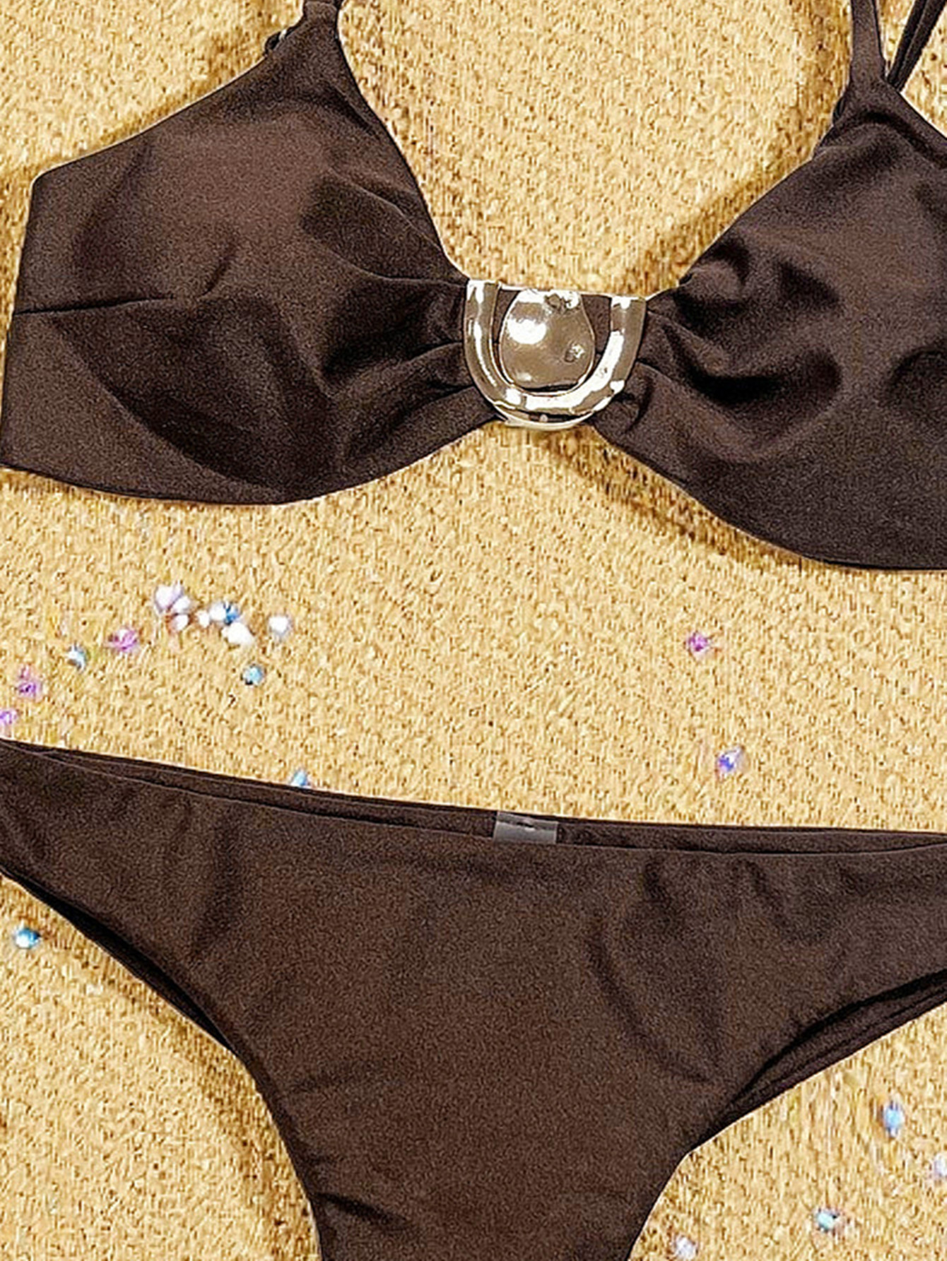Lace-Up Two-Piece Bikini Swimsuit for Holiday Beachwear