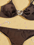 Women Holidays Lace-Up Two Pieces Swimwear