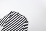 Women Summer Stripe Print Crop Top and Skirt Two Pieces