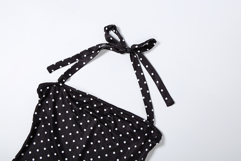 Polka Dot Halter Sleeveless Jumpsuit for Summer Events