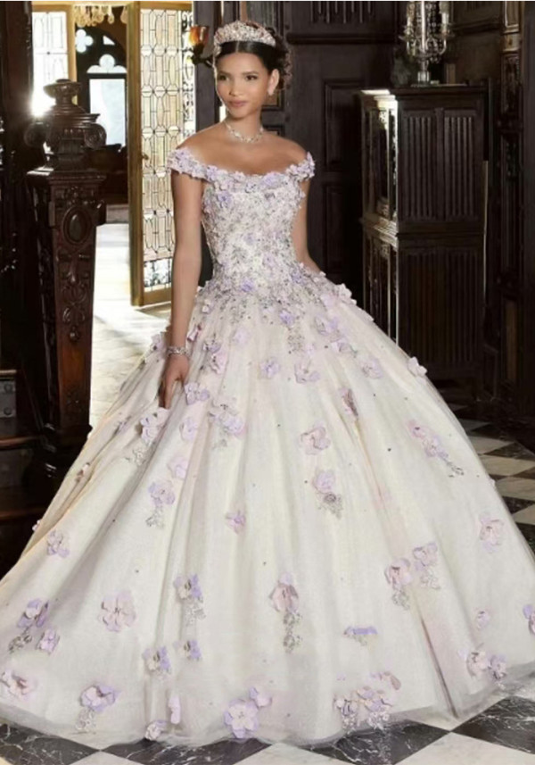 Women Wedding Dress Off Shoulder Lace Train Wedding Dress Prom Evening Gown（Processing time need 3-6 days）