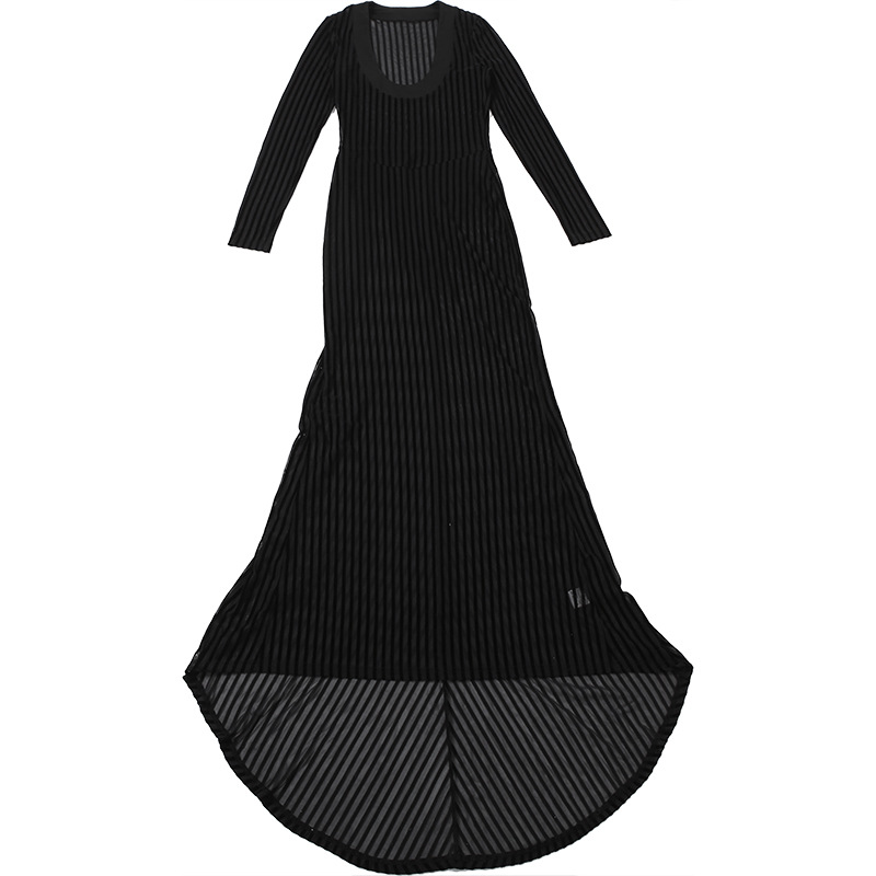 U-Neck Mesh See-Through Patchwork Dress for Summer