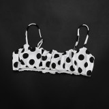 Women Polka Dot Printed Cami Top & Bud Shorts Two-Piece Outfit