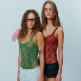 Women Beaded Dolphin Camisole Mesh Top