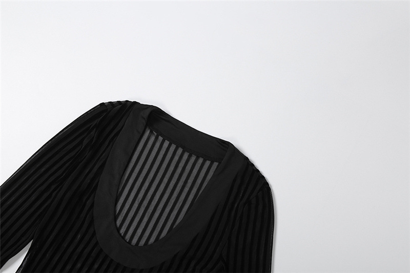 U-Neck Mesh See-Through Patchwork Dress for Summer