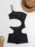 Women Solid Color One-Piece Sexy Bikini Swimsuit