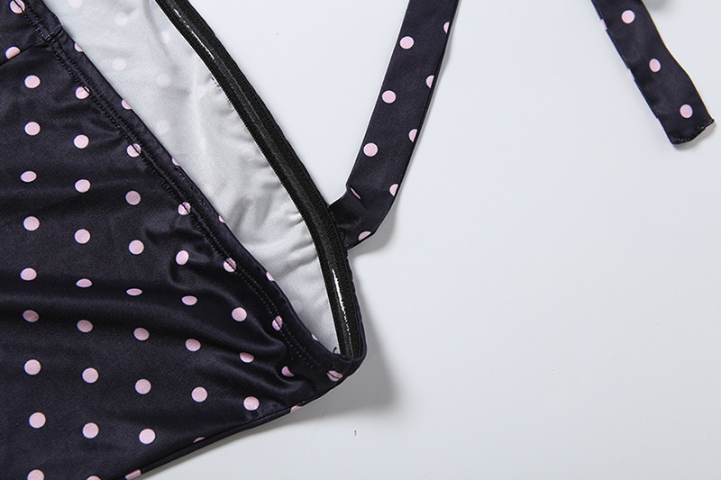 Polka Dot Halter Sleeveless Jumpsuit for Summer Events