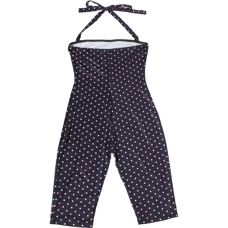Polka Dot Halter Sleeveless Jumpsuit for Summer Events