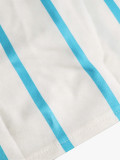 Women V Neck Stripe Summer Puff Sleeve Shirt Dress