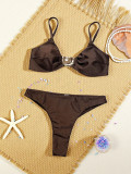 Women Holidays Lace-Up Two Pieces Swimwear