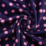 Women Spring Summer Polka Dot Sleeveless Halter Neck Cropped Jumpsuit