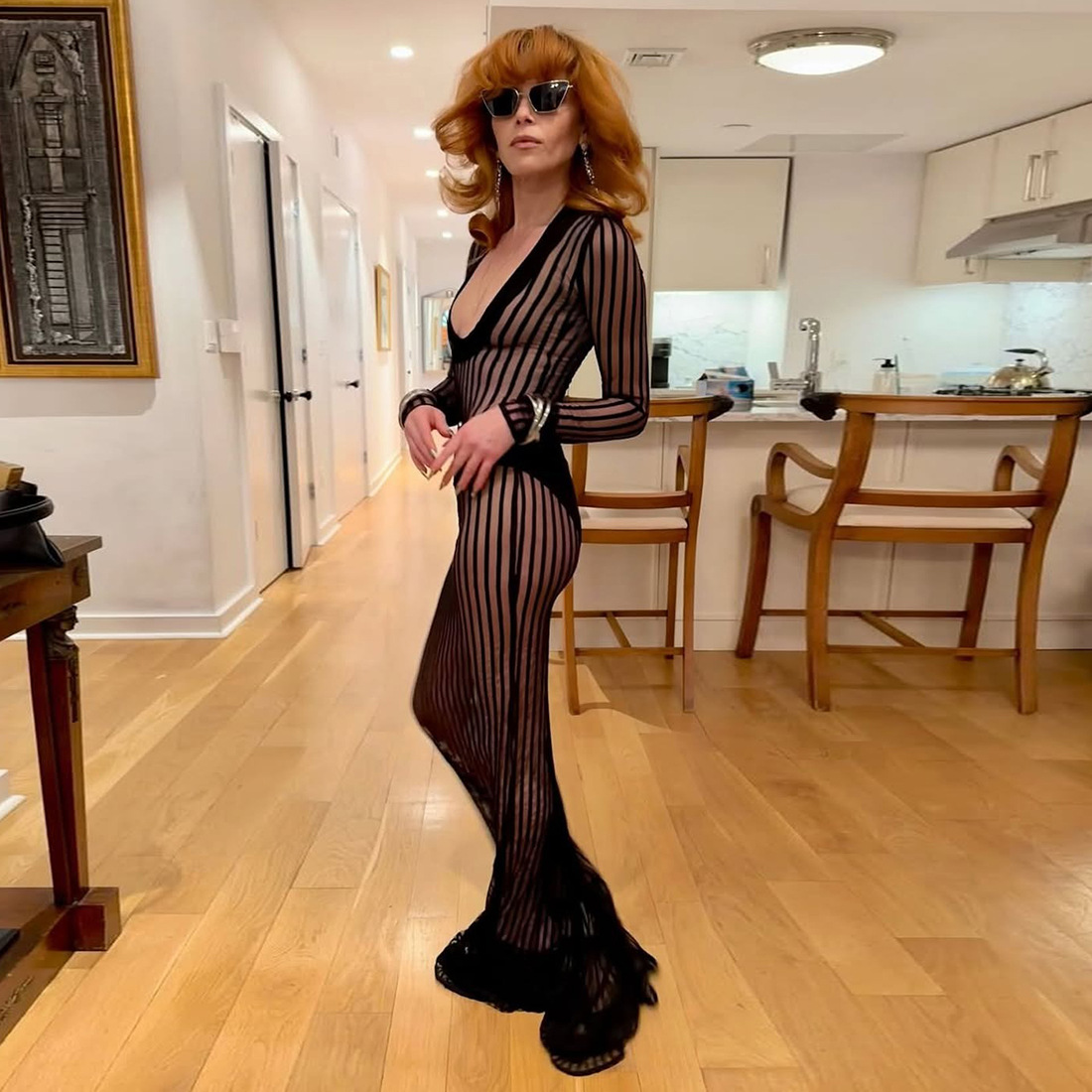 U-Neck Mesh See-Through Patchwork Dress for Summer