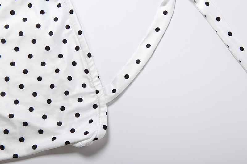 Polka Dot Halter Sleeveless Jumpsuit for Summer Events