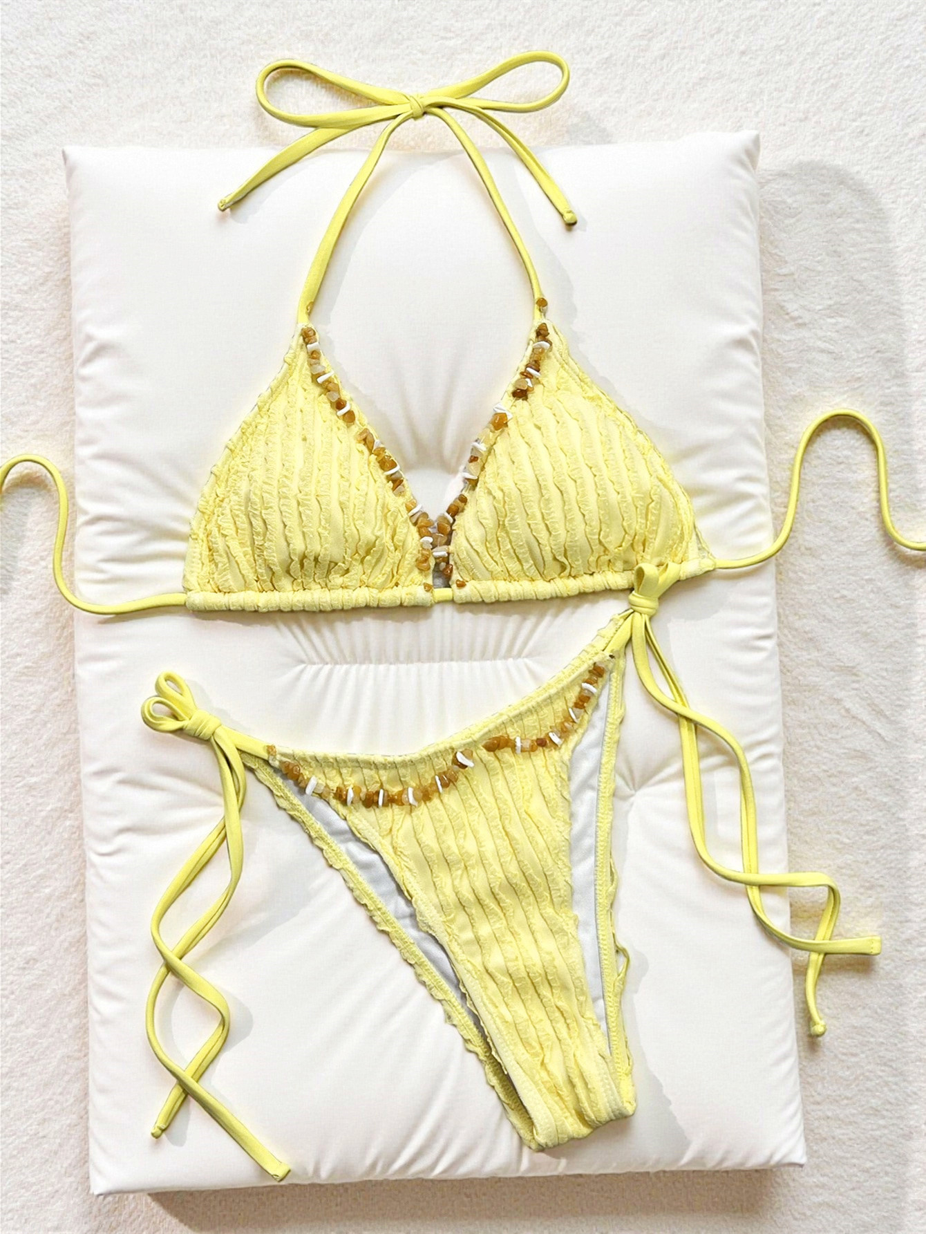 Drawstring Lace-Up Swimsuit for Beach & Pool