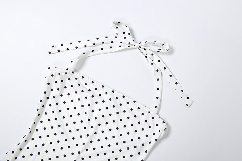 Polka Dot Halter Sleeveless Jumpsuit for Summer Events