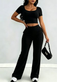 Women Short Sleeve Top and Pant Casual Two Pieces