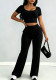 Women Short Sleeve Top and Pant Casual Two Pieces