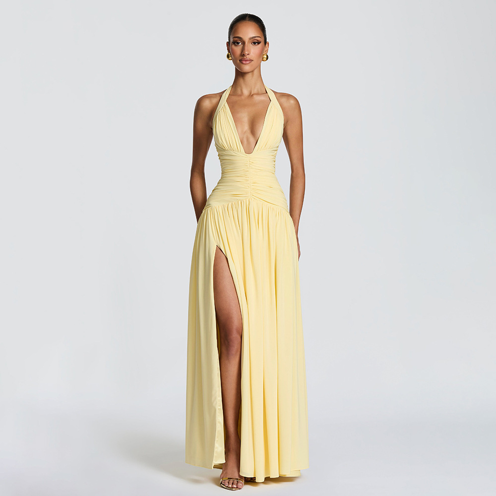 Halter Backless Dress for Elegant Evening Events