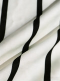 Women V Neck Stripe Summer Puff Sleeve Shirt Dress