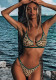 Women Bikini Sexy Leopard Hollow Out Lace-Up Two Pieces Swimwear