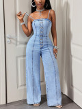 Women Summer Camisole Denim Jumpsuit Overalls