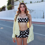 Women Polka Dot Printed Cami Top & Bud Shorts Two-Piece Outfit