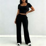 Women Short Sleeve Top and Pant Casual Two Pieces