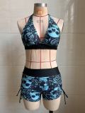 Women Multi-Color Holidays Skirt Style Swimwear Two Pieces