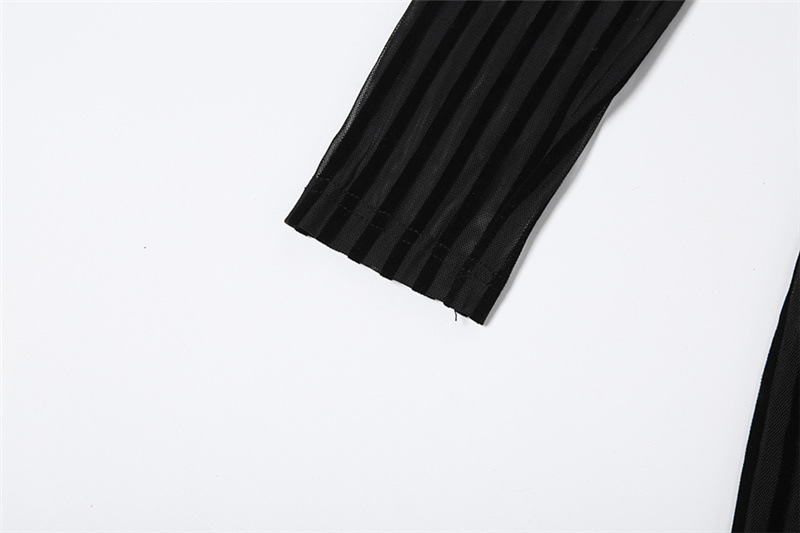 U-Neck Mesh See-Through Patchwork Dress for Summer
