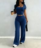 Women Short Sleeve Top and Pant Casual Two Pieces