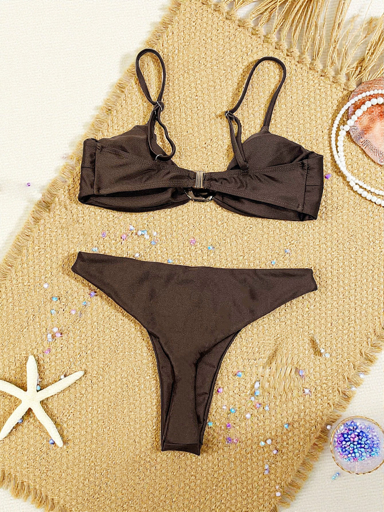 Lace-Up Two-Piece Bikini Swimsuit for Holiday Beachwear