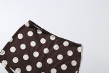 Women Summer Polka Dot Print Sleeveless Halter Neck Vest and Shorts Two Pieces