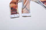 Women Summer Printed Sleeveless Bodysuit and Shorts Two Pieces
