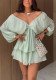 Women Sexy Deep V Solid Chiffon Ruffle Dress