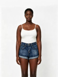 Women Embroidered Butterfly Heart Print Mid-Waist Slim Fit Casual Denim Shorts