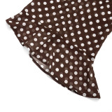 Women Spring Summer Fashion Low Back Polka Dot Print Halter Top