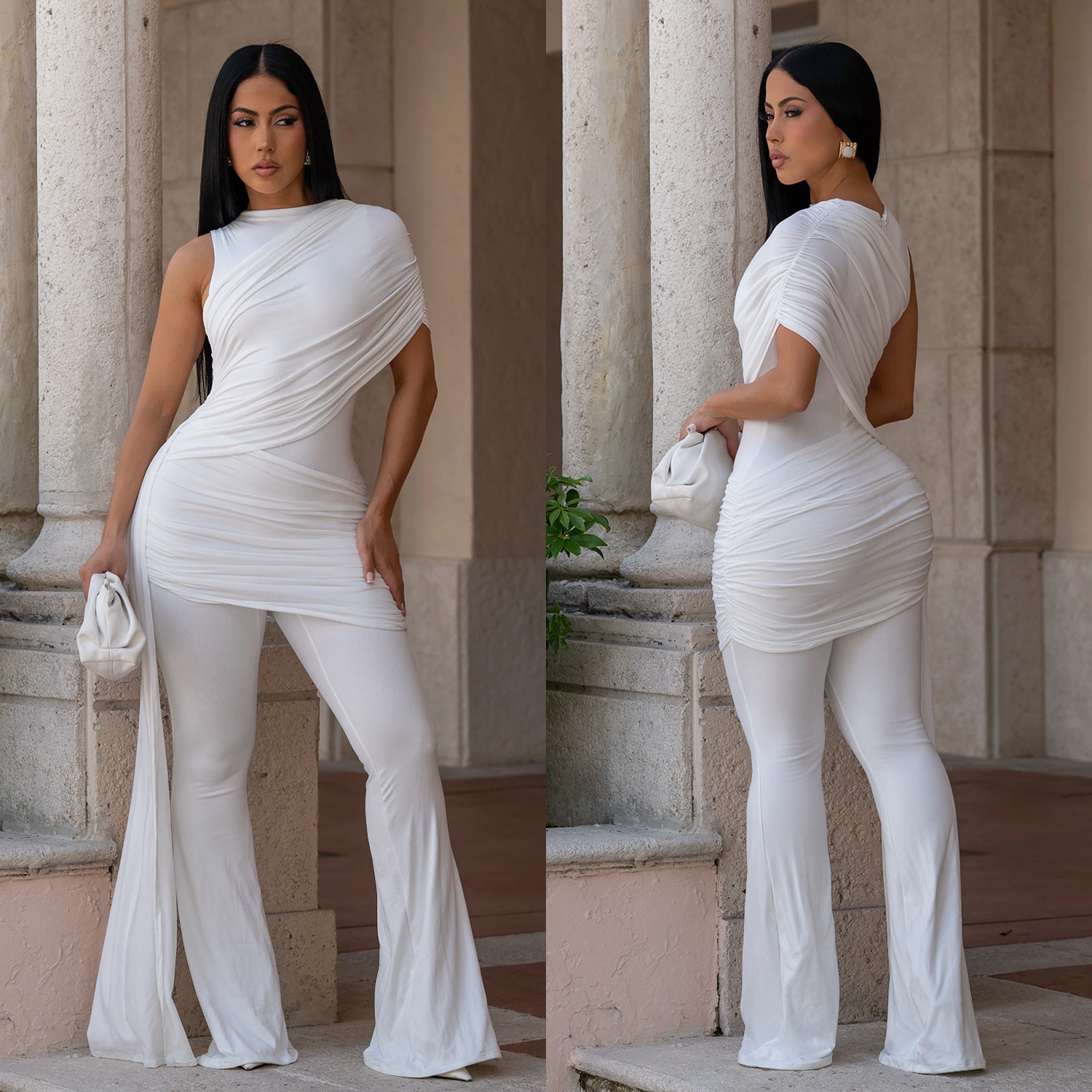 Tie Waist Bodycon Jumpsuit for Evening Events