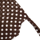 Women Spring Summer Fashion Low Back Polka Dot Print Halter Top