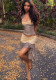 Women Summer Fashion Patchwork Striped Halter Low Back Irregular Skirt Set