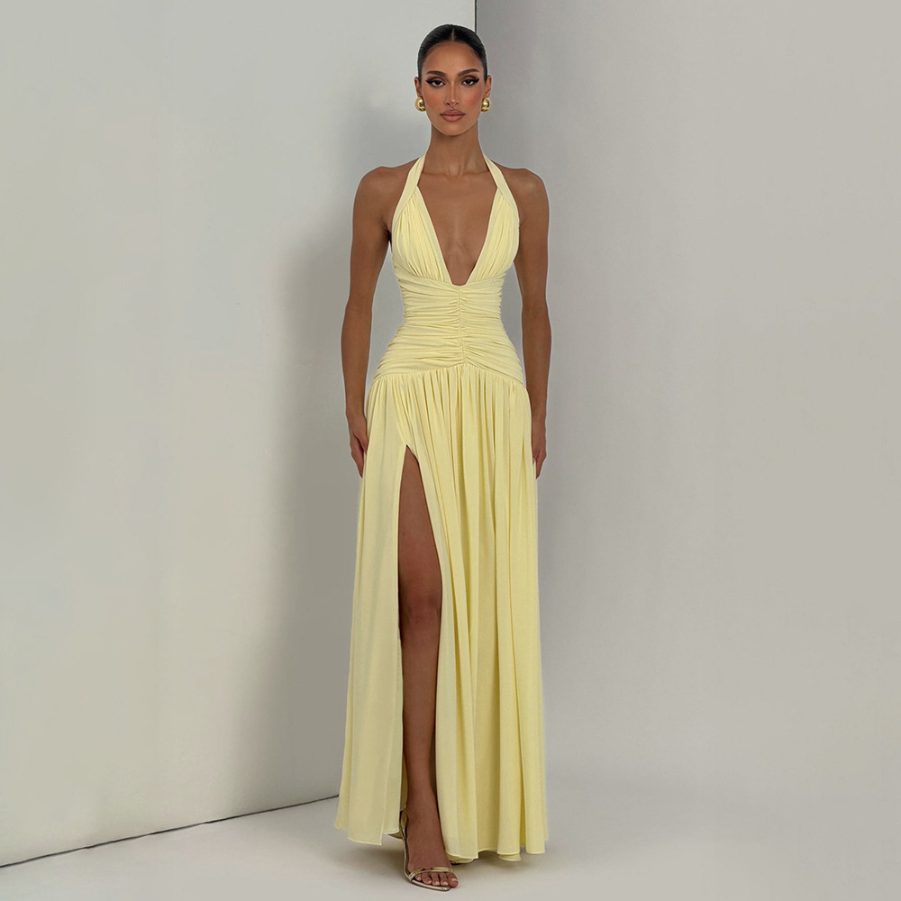 Halter Backless Dress for Elegant Evening Events