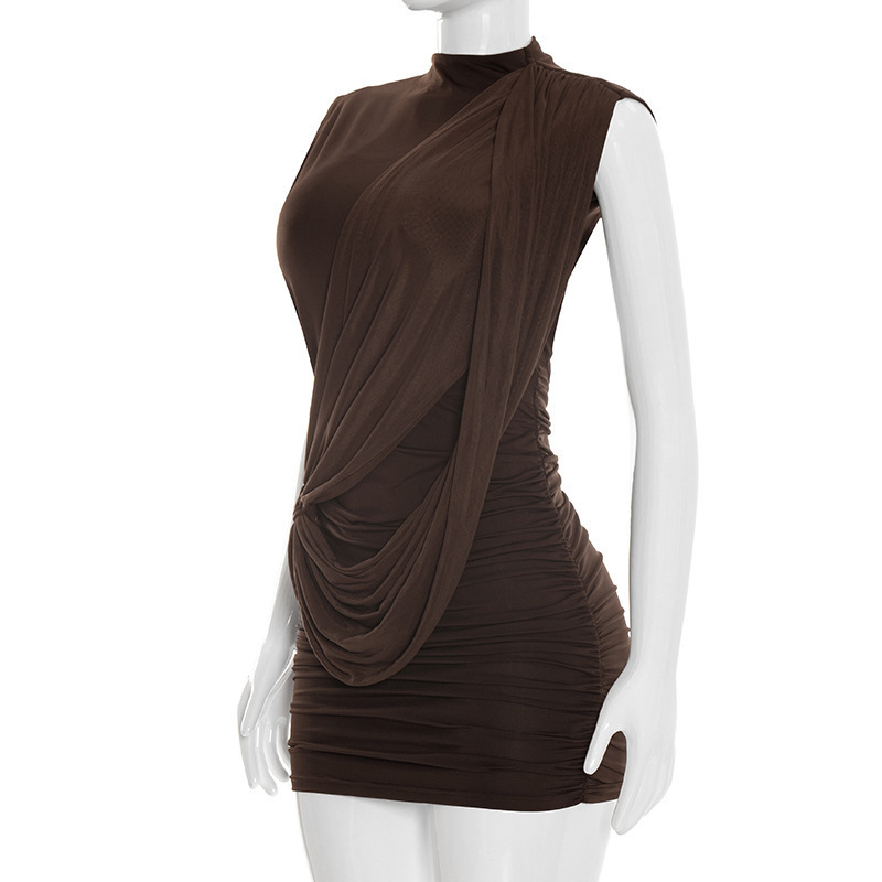 Sleeveless Irregular Ribbon Backless Dress for Summer Casual