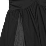 Women Fashion Sexy Off-Shoulder High Slit Strapless Dress