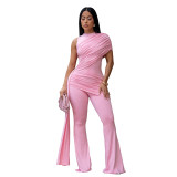 Women Elegant Bodycon Tie Waist Jumpsuit