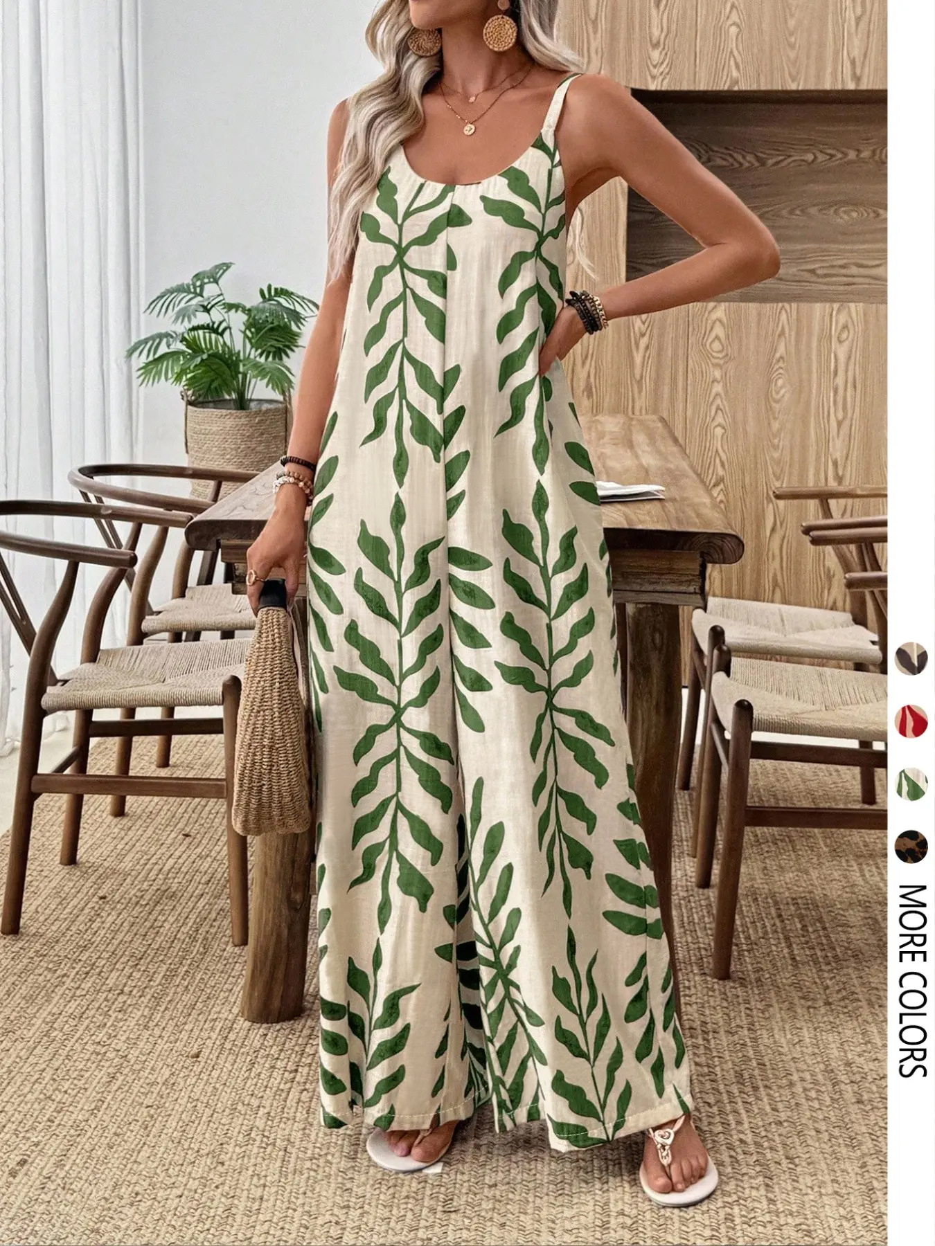 Bohemian Printed Camisole Jumpsuit for Casual Holidays