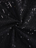Women Sequin Strap Crop Top