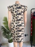 Plus Size Women Elegant Floral Print Dress