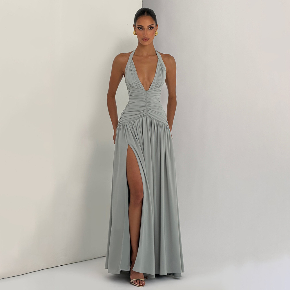 Halter Backless Dress for Elegant Evening Events