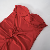 Women Strapless Tight Fitting Sexy Low Back Jumpsuit