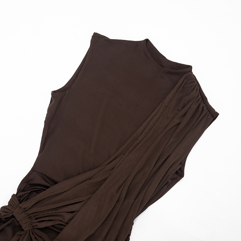 Sleeveless Irregular Ribbon Backless Dress for Summer Casual